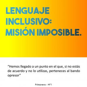 Lenguaje inclusivo 1º Parte